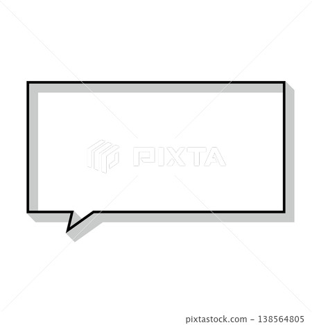 A simple, horizontally oriented rectangular speech bubble illustration. A simple, horizontally oriented rectangular speech bubble illustration. 138564805