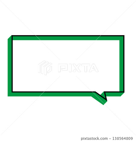 A simple, horizontally oriented rectangular speech bubble illustration. A simple, horizontally oriented rectangular speech bubble illustration. 138564809