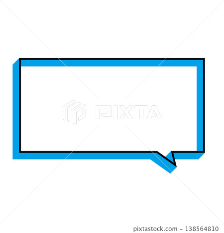 A simple, horizontally oriented rectangular speech bubble illustration. A simple, horizontally oriented rectangular speech bubble illustration. 138564810