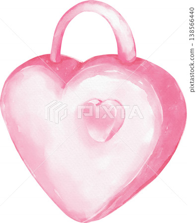 Pink heart shaped handbag with smaller heart detail png watercolor Pink heart shaped handbag with smaller heart detail png watercolor 138566440