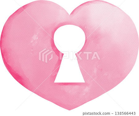 Pink watercolor heart with a keyhole shape cut out png love romance emotion Pink watercolor heart with a keyhole shape cut out png love romance emotion 138566443