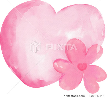 Pink watercolor heart shape with flower petals png romance love beauty Pink watercolor heart shape with flower petals png romance love beauty 138566448