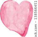 Soft pink watercolor heart shape with visible brushstrokes and png love 138566451