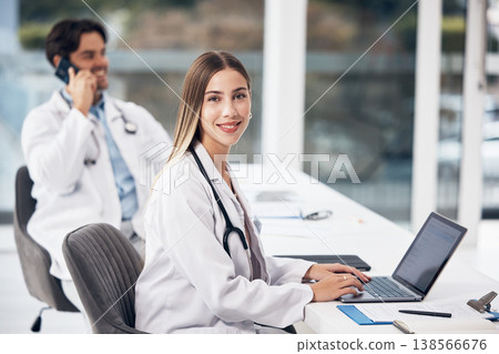 Laptop, portrait or doctor with research, medical update or telehealth web service in hospital clinic. Woman, smile or surgeon working in professional healthcare typing on digital tech for email info Laptop, portrait or doctor with research, medical update or telehealth web service in hospital clinic. Woman, smile or surgeon working in professional healthcare typing on digital tech for email info 138566676