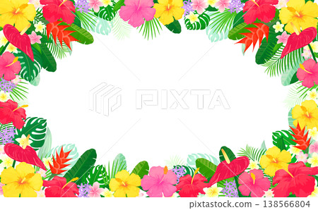 熱帶植物半透明框架 4_水平 熱帶植物半透明框架 4_水平 138566804