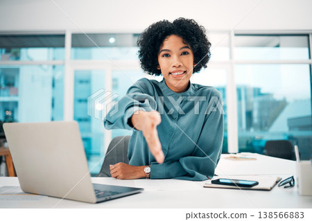 Handshake, woman and interview, recruitment with human resources and communication, partnership and trust. Portrait, hiring or onboarding with shaking hands and job opportunity, agreement and deal Handshake, woman and interview, recruitment with human resources and communication, partnership and trust. Portrait, hiring or onboarding with shaking hands and job opportunity, agreement and deal 138566883