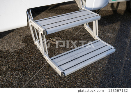 Foldable metal step ladder for camper van entrance portable stairs for RV access outdoor travel equipment Foldable metal step ladder for camper van entrance portable stairs for RV access outdoor travel equipment 138567182