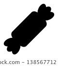 Candy and sweets silhouette icon. Wrapped chocolate and caramel candy. Vector illustration 138567712
