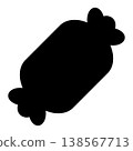 Candy and sweets silhouette icon. Wrapped chocolate and caramel candy. Vector illustration 138567713