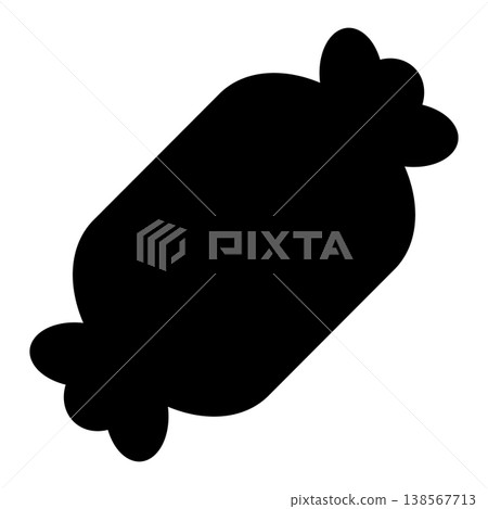 Candy and sweets silhouette icon. Wrapped chocolate and caramel candy. Vector illustration Candy and sweets silhouette icon. Wrapped chocolate and caramel candy. Vector illustration 138567713