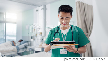 Face, happy nurse and Asian man with arms crossed in hospital for healthcare, wellness and medicine. Portrait, smile and confident medical worker, professional surgeon and expert employee in clinic Face, happy nurse and Asian man with arms crossed in hospital for healthcare, wellness and medicine. Portrait, smile and confident medical worker, professional surgeon and expert employee in clinic 138567774