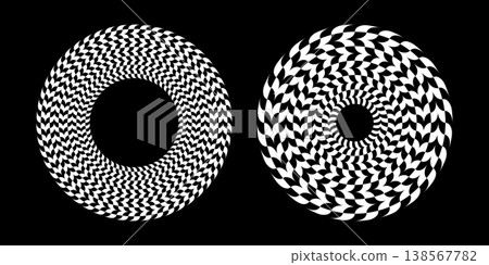 Abstract Rotation Circle Design Elements on Black Background. 138567782