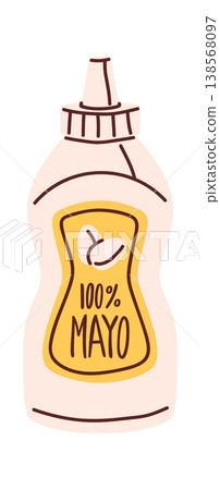 Mayo Bottle Squeeze Container Doodle Style Mayo Bottle Squeeze Container Doodle Style 138568097