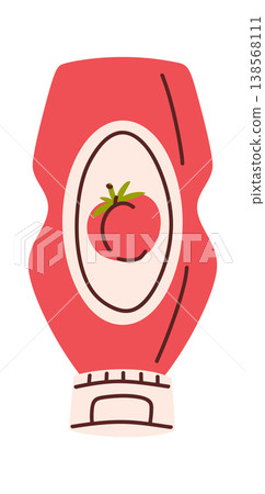 Ketchup Bottle Squeezable Packaging Cartoon Ketchup Bottle Squeezable Packaging Cartoon 138568111