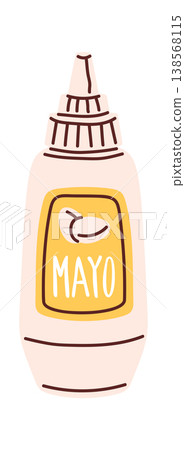 Mayonnaise Bottle Squeeze Condiment Doodle Style Mayonnaise Bottle Squeeze Condiment Doodle Style 138568115