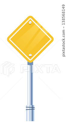 Road Sign Blank Diamond Warning Cartoon Road Sign Blank Diamond Warning Cartoon 138568149