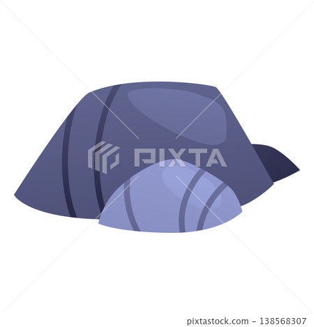 Stone rock flat vector icon, cobblestone and debris of the mountain, granite stone block, vector grey boulder isolated 138568307