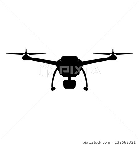 Drone UAV with video camera vector black silhouette, unmanned aerial vehicle, quadcopter photography video surveillance Drone UAV with video camera vector black silhouette, unmanned aerial vehicle, quadcopter photography video surveillance 138568321