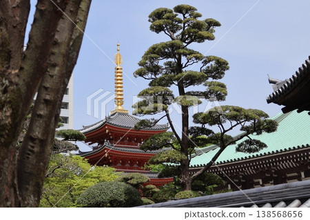 福岡市博多區東長寺的五重塔。 福岡市博多區東長寺的五重塔。 138568656
