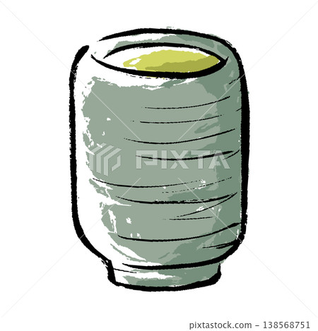 A hand-drawn illustration of warm tea in a teacup. A hand-drawn illustration of warm tea in a teacup. 138568751