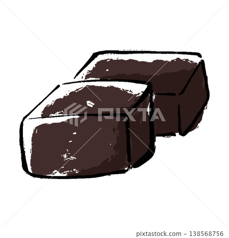 Hand-drawn illustration of yokan (sweet bean jelly) Hand-drawn illustration of yokan (sweet bean jelly) 138568756