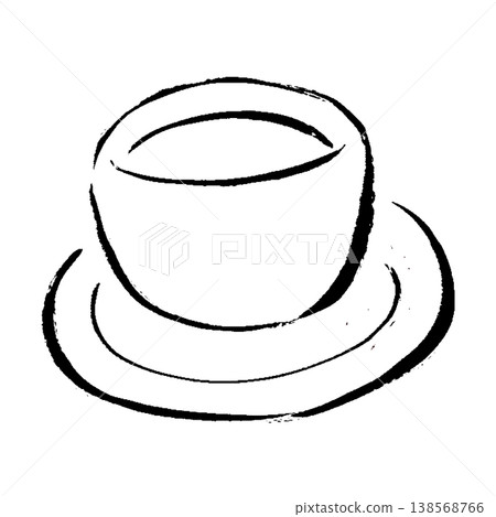 A hand-drawn illustration of warm sencha tea on a teacup saucer. A hand-drawn illustration of warm sencha tea on a teacup saucer. 138568766