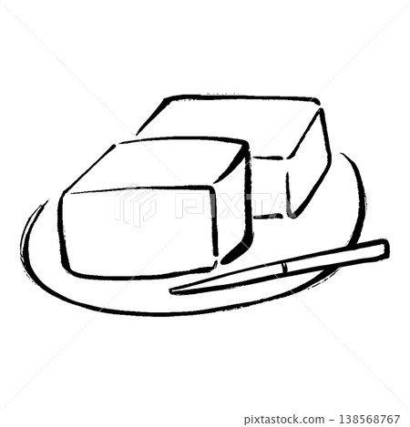 An illustration of two slices of yokan (sweet bean jelly) served on a small plate, along with a confectionery toothpick. An illustration of two slices of yokan (sweet bean jelly) served on a small plate, along with a confectionery toothpick. 138568767