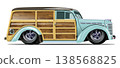 Vector retro woody wagon lowrider 138568825