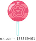 Red Lollipop Candy Vector Flat Design Sweet Round Illustration 138569461
