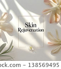 Elegant banner for cosmetology: the inscription Skin Rejuvenation surrounded by delicate flowers 138569495