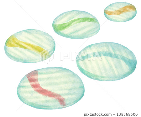 Illustration of scattered marbles 138569500
