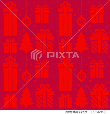 Festive Gift and Tree Pattern Festive Gift and Tree Pattern 138569518