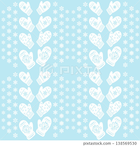 Snowflake Mittens Seamless Pattern Snowflake Mittens Seamless Pattern 138569530