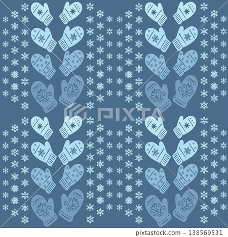 Snowflake Mittens Seamless Pattern 138569531