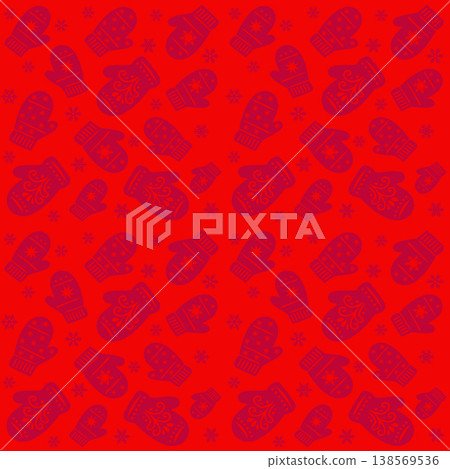 Red Mittens Seamless Pattern Red Mittens Seamless Pattern 138569536