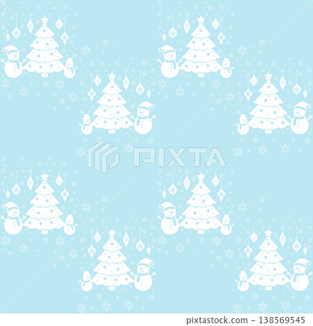 Light Winter Tree and Snowman Pattern Light Winter Tree and Snowman Pattern 138569545