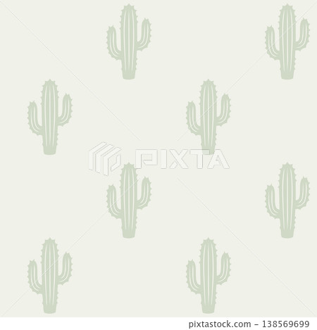 Neutral Beige Cactus Seamless Pattern Neutral Beige Cactus Seamless Pattern 138569699