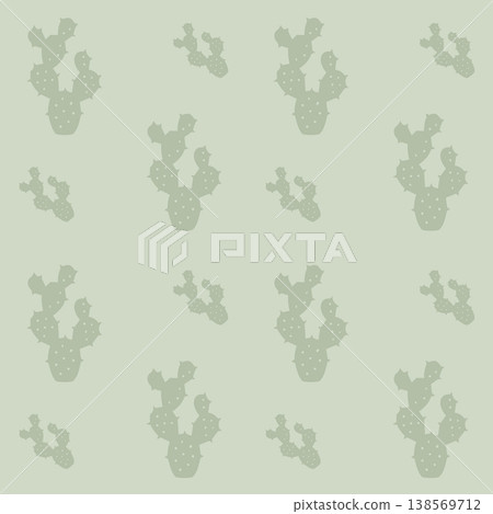 Minimal Cactus Seamless Pattern Light Background 138569712