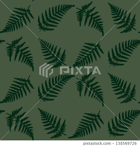 Dark Fern Seamless Pattern Tropical Botanical Style 138569726