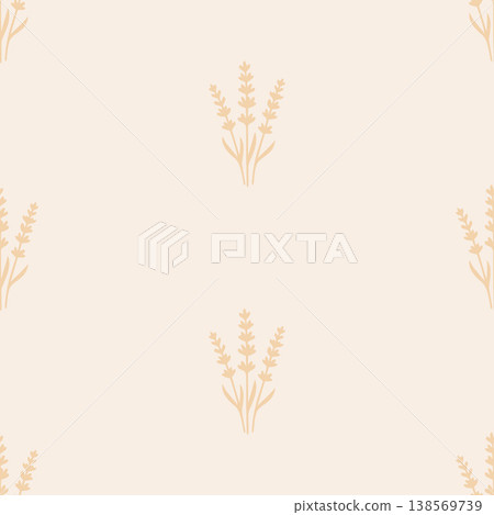 Warm Lavender Pattern Beige Botanical Design Warm Lavender Pattern Beige Botanical Design 138569739