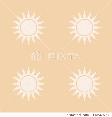 Sun Seamless Pattern  Minimal Boho Style 138569747