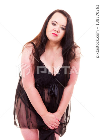 Woman plus size in lace lingerie set Woman plus size in lace lingerie set 138570263