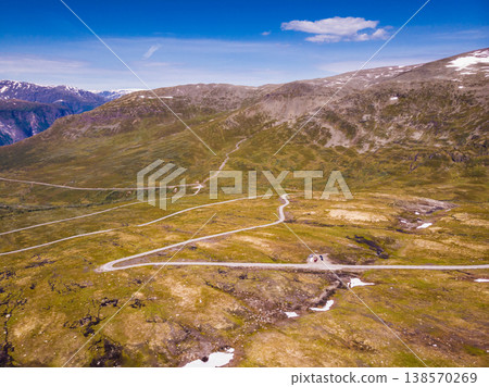 Mountains landscape. Norwegian scenic route Aurlandsfjellet Mountains landscape. Norwegian scenic route Aurlandsfjellet 138570269