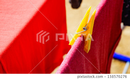 Clothes hanging to dry outdoor 138570276