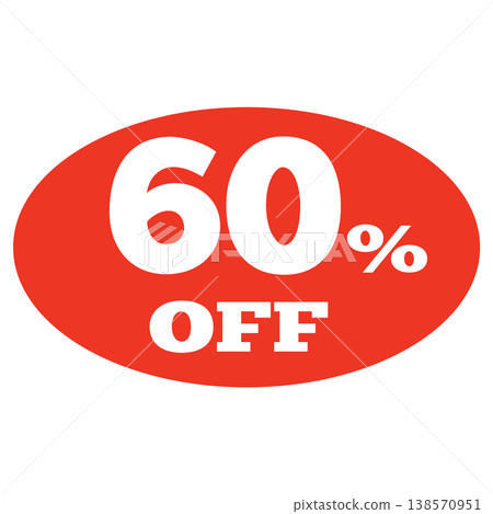 60 percent off oval discount label 60 percent off oval discount label 138570951