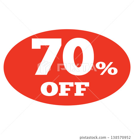 70 percent off oval discount label 70 percent off oval discount label 138570952