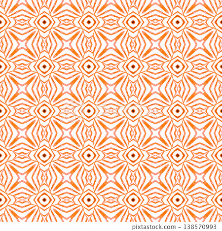 Hand drawn green mosaic seamless border. Orange appealing boho chic summer design. Textile ready enchanting print, swimwear fabric, wallpaper, wrapping. Mosaic seamless pattern. Hand drawn green mosaic seamless border. Orange appealing boho chic summer design. Textile ready enchanting print, swimwear fabric, wallpaper, wrapping. Mosaic seamless pattern. 138570993