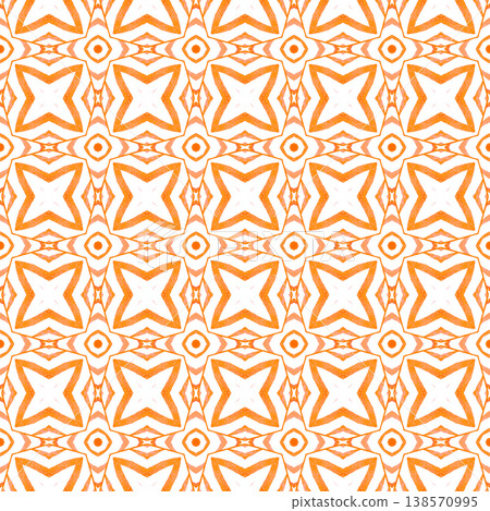 Trendy organic green border. Orange amusing boho chic summer design. Organic tile. Textile ready alluring print, swimwear fabric, wallpaper, wrapping. Trendy organic green border. Orange amusing boho chic summer design. Organic tile. Textile ready alluring print, swimwear fabric, wallpaper, wrapping. 138570995