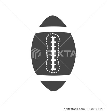 American Football Ball Vector Icon, Simple Rugby Ball Vector. American Football Ball Vector Icon, Simple Rugby Ball Vector. 138571459