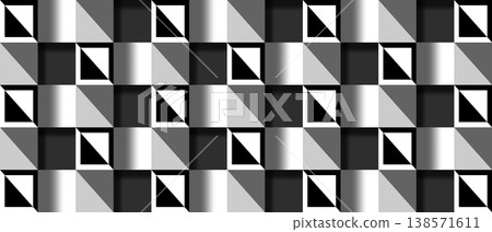 Abstract geometric pattern with black and gray cubes. Modern minimalist vector background for technology and architecture design. Abstract geometric pattern with black and gray cubes. Modern minimalist vector background for technology and architecture design. 138571611